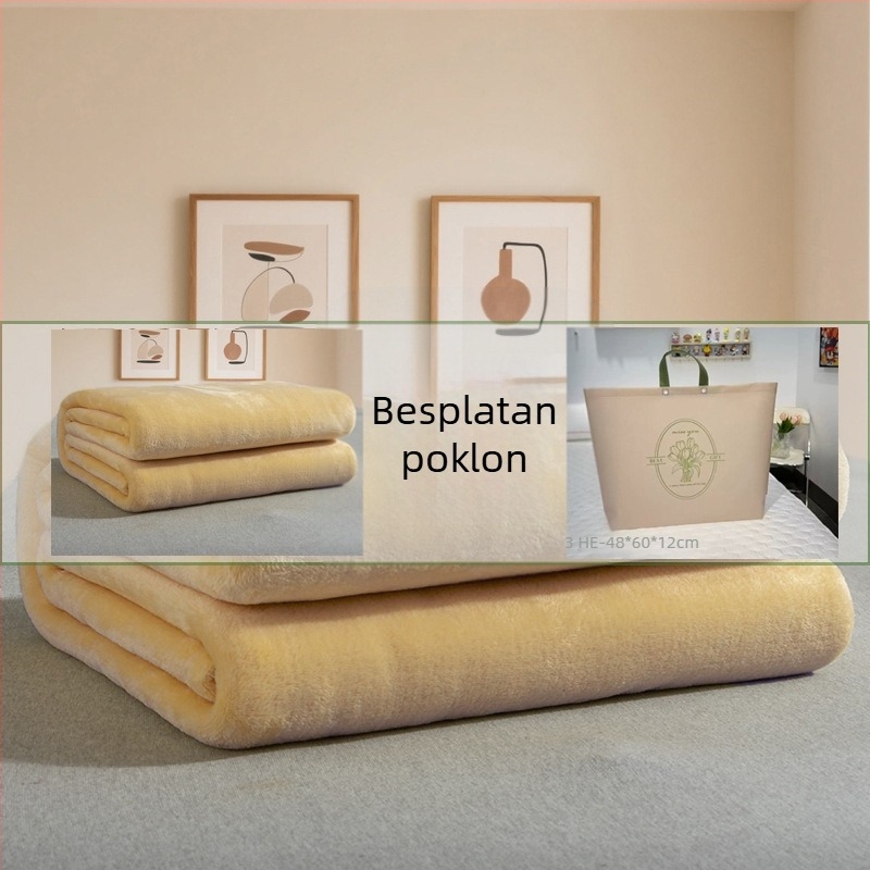 Jushuan flanel deka za kauč — jesen-zima, debela i topla, jacquard uzorak, jednobojna, deka za odmor u uredu