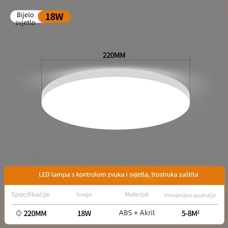 LED stropna svjetiljka sa senzorom i glasovnim upravljanjem – za hodnik, stepenice i ulaz