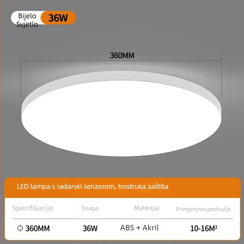 LED stropna svjetiljka sa senzorom i glasovnim upravljanjem – za hodnik, stepenice i ulaz