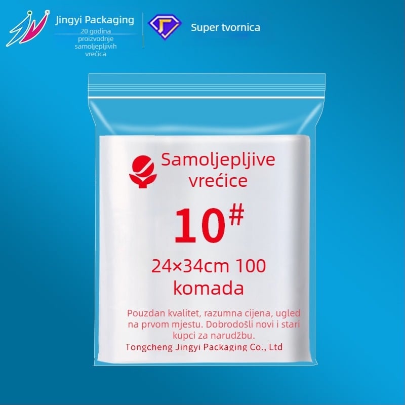 No. 10 samouzavirujuće vrećice, debljina 8 μm/10 μm/12 μm, prehrambene zatvaračke vrećice, prozirne vrećice za pakiranje čajeva