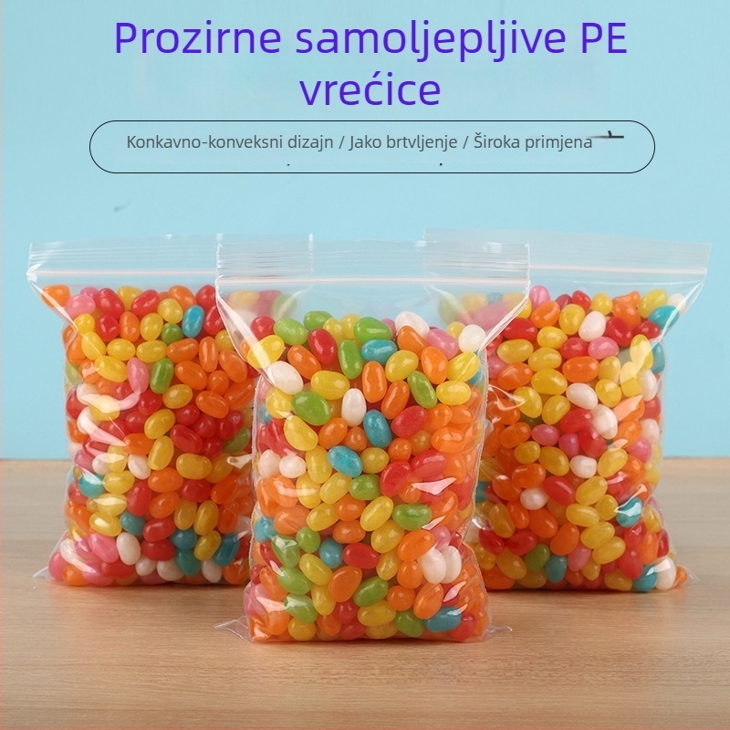 No. 10 samouzavirujuće vrećice, debljina 8 μm/10 μm/12 μm, prehrambene zatvaračke vrećice, prozirne vrećice za pakiranje čajeva