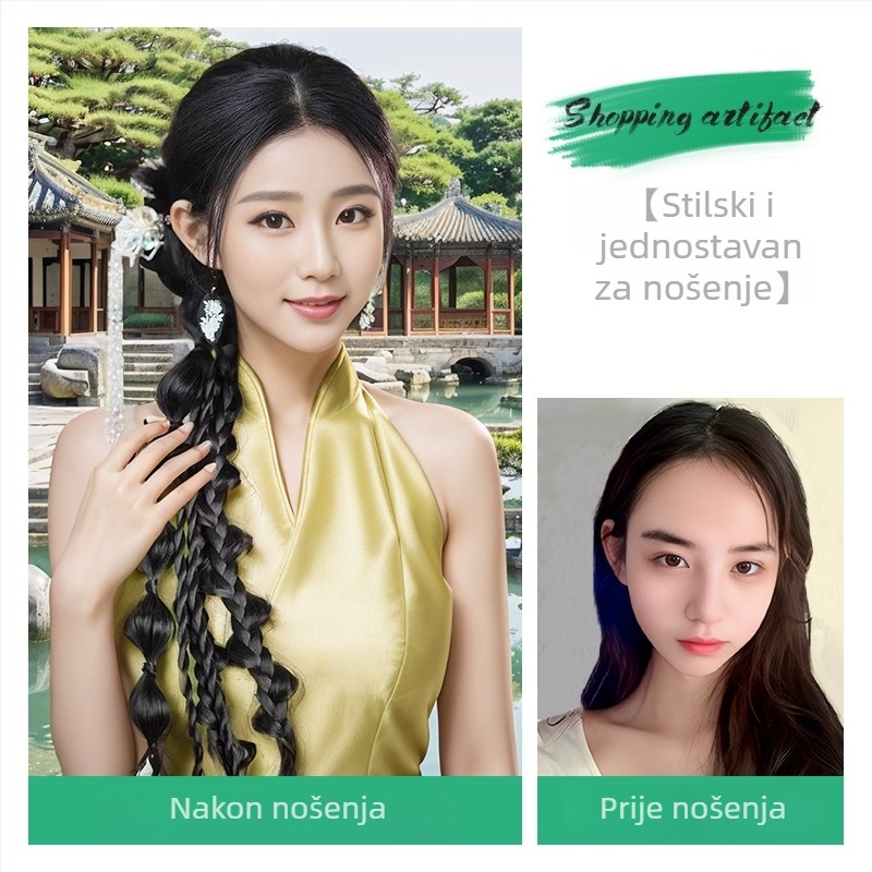 Novi kineski stil frizure s cvjetnim čvorom i repom – perika za vjenčani izgled u tradicionalnom kineskom stilu