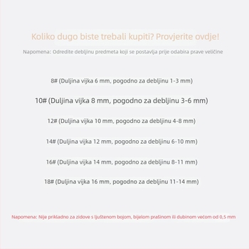 Zidni stalak od nehrđajućeg čelika s ljepljivim montažom, bez bušenja, nosivost 5–10 kg, moderan minimalistički dizajn