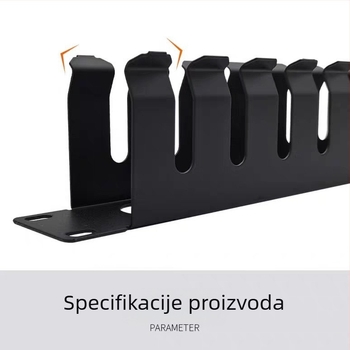 1U Metalni regač za upravljanje kabelima, 12/16/24 slotovi, teški dizajn