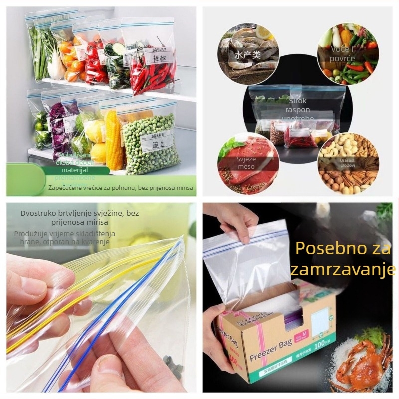 Debljane vrećice za čuvanje svježine, samouzavarujuće plastične vrećice za hladnjak