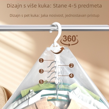 Viseća vakuumska vreća za odjeću, kompresijska vreća za kapute i jakne s puhastom punom, navlaka za prašinu, velike veličine 67×90 cm, 67×110 cm ili 67×135 cm