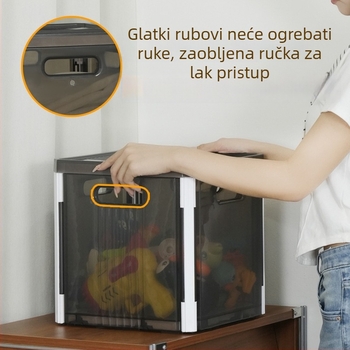 Prozirna kućna kutija za pohranu s ručkom – sklopiva plastična kutija za igračke, alate i razne predmete