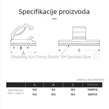 Samoljepljivi držač za kabel WCC-1/WCC-2, automobilni držači za kabel s ljepilom 3M