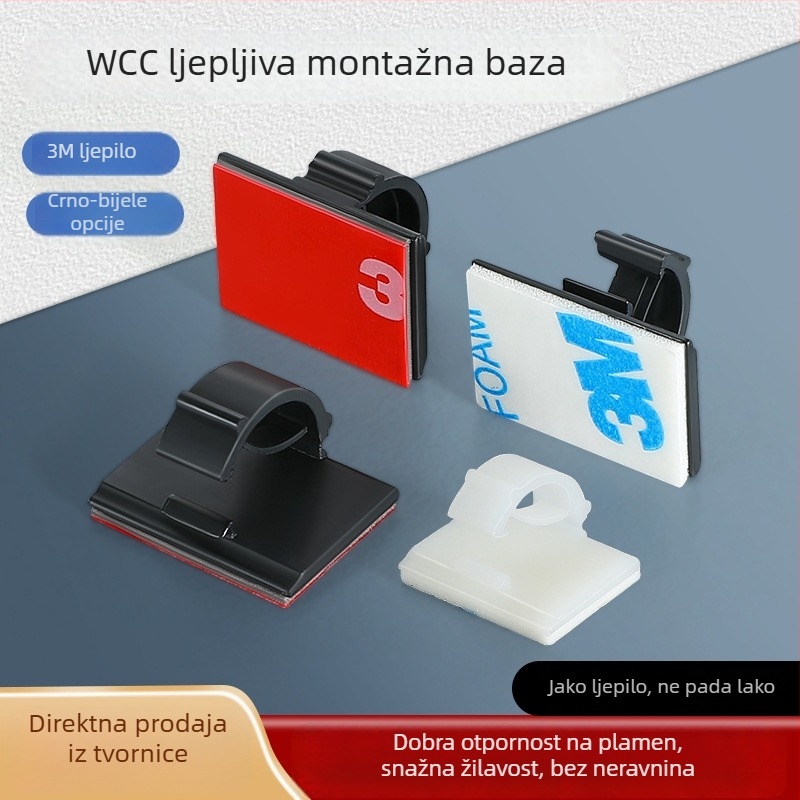 Samoljepljivi držač za kabel WCC-1/WCC-2, automobilni držači za kabel s ljepilom 3M