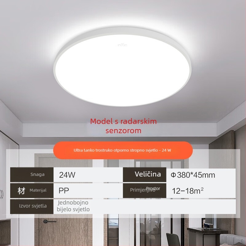 LED kružno stropno svjetlo za balkon i spavaću sobu, moderni minimalistički dizajn, pogodno za hodnike