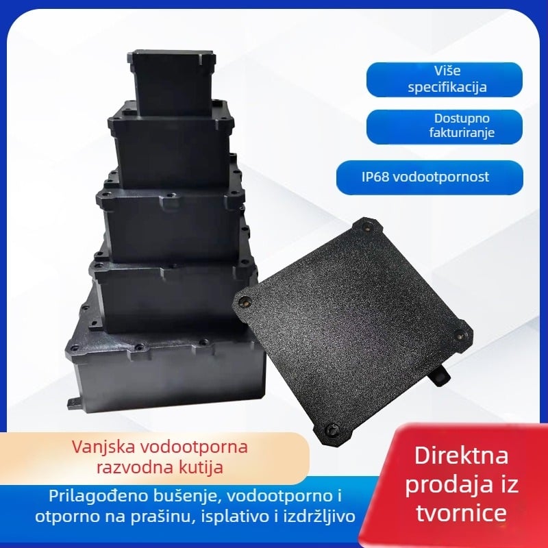 Xineng vanjska IP68 vodootporna kutija za spojnice, PC plastični materijal, crna, velika