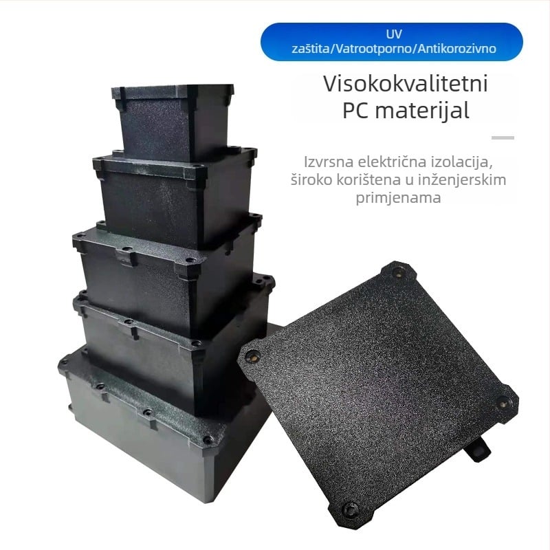 Xineng vanjska IP68 vodootporna kutija za spojnice, PC plastični materijal, crna, velika