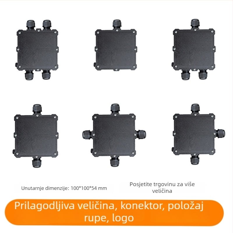 CN902 vodootporna vanjska kutija za razvodne sklopove s terminalnim blokom, plastično kućište, crna