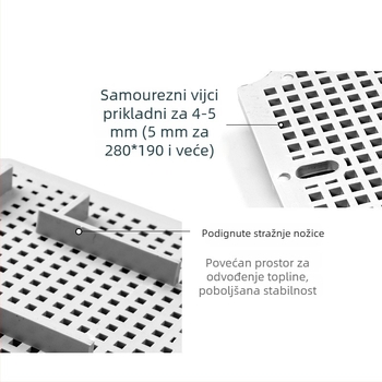 AG vodootporna kutija s pločom za montažu, plastična mreža s ćelijama, 100×100×75, kutija za spojnice