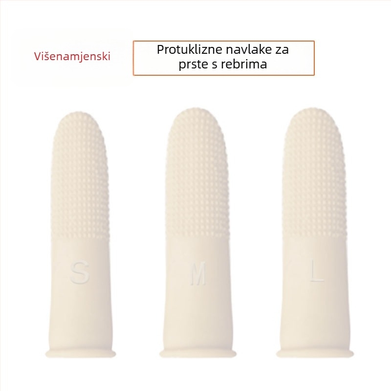 Bijeli latex prstni navlaci s anti-slip točkicama, za nastavnike, brojanje novca, prelistavanje stranica i tiskanje; debeli, izdržljivi gumeni pokrivači prstiju