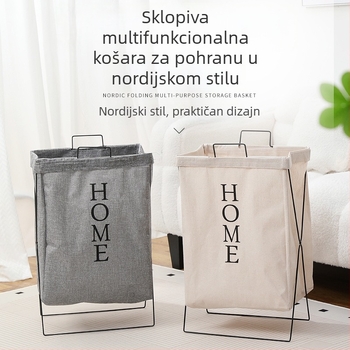 Kovani stalak za pranje rublja sa sklopivom platnenom vrećom, moderan dom