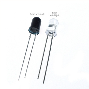 5mm/3mm IR-emiter i prijemnik cijevi, crno kućište, 850nm i 940nm IR, model IR304504