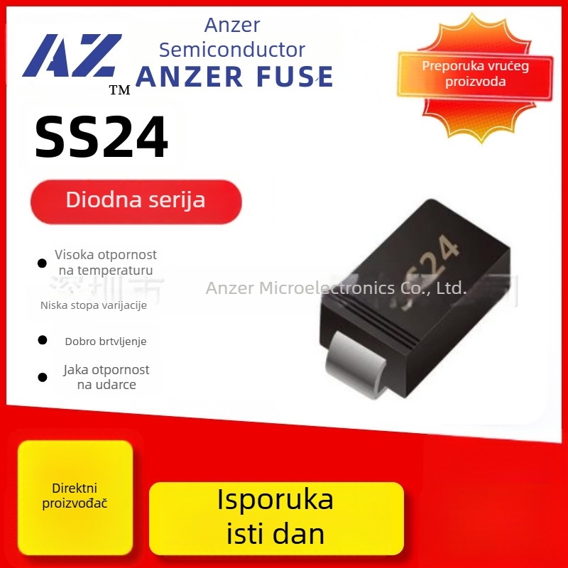 Schottky dioda, SMD, SS24, 2A 40V, u pakiranjima SMA, SMAF i SMB, oznaka SS24/SK24
