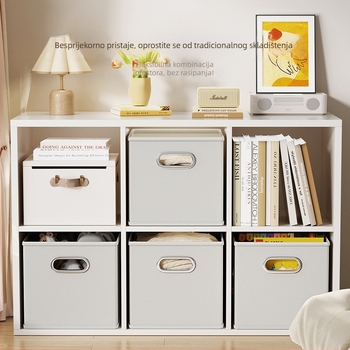 Kockasta kutija za pohranu za spavaću sobu i garderobu, sklopiva kutija za odlaganje sitnica, kutija za pohranu za knjižnicu i policu