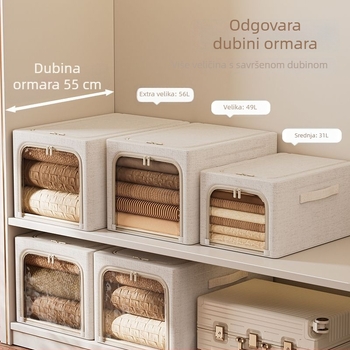 Uska i duga kutija za pohranu od pamuka i lana, sklopiva, periva, otporna na vlagu, za kućnu upotrebu