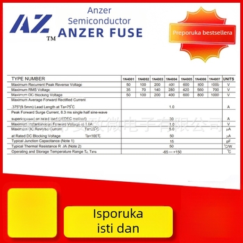 ANZER 1N4007M71A1000V DO-41 rek­tifikacijska dioda, brzo oporavak, silicijska