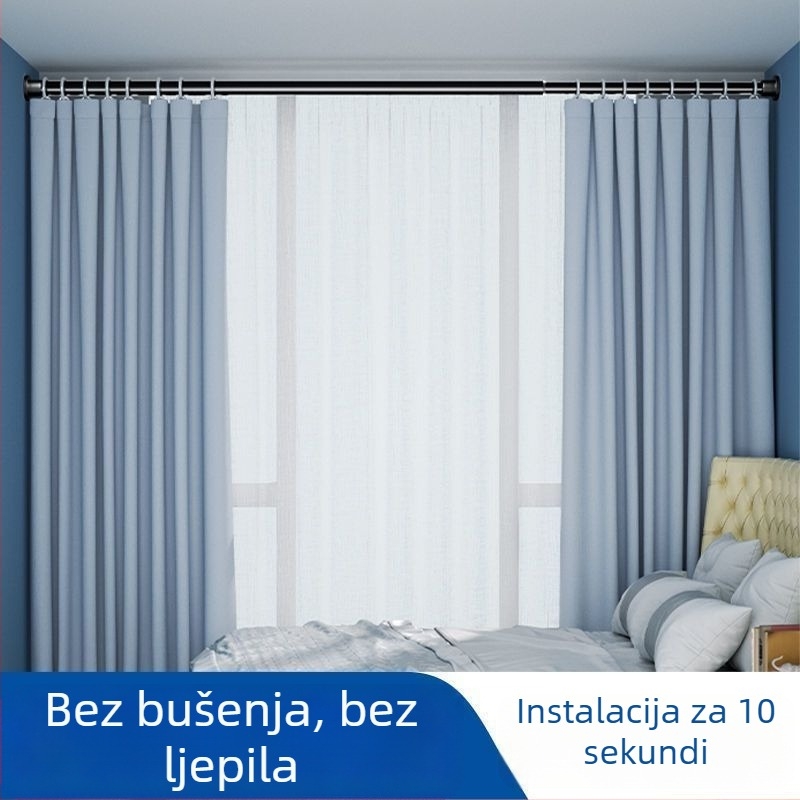 Bez bušenja, izvlačna šipka za zavjese za balkon i kupaonicu, unutarnja šipka za sušenje odjeće