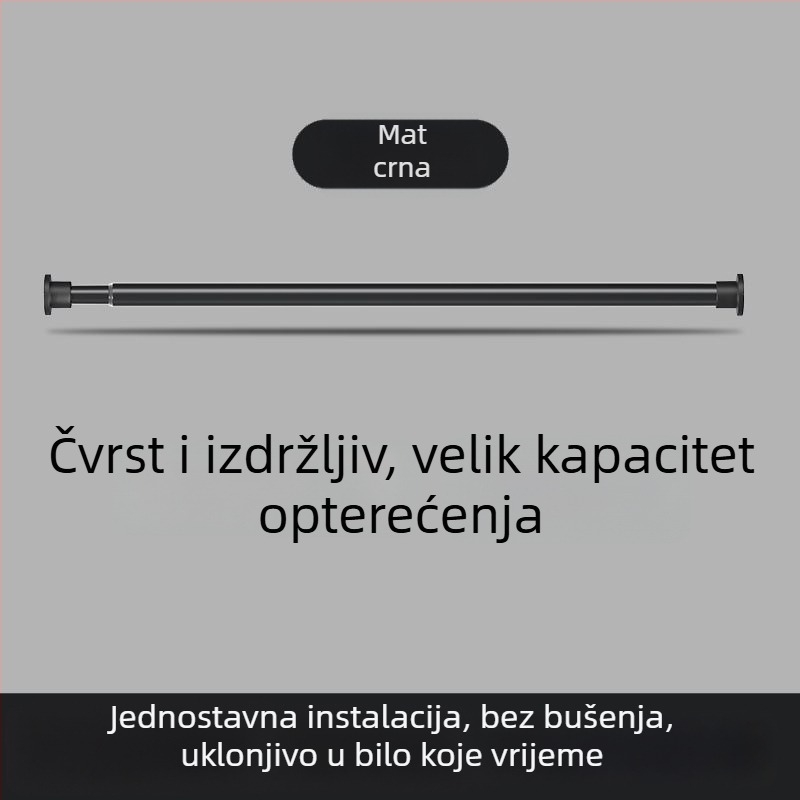 Bez bušenja, izvlačna šipka za zavjese za balkon i kupaonicu, unutarnja šipka za sušenje odjeće