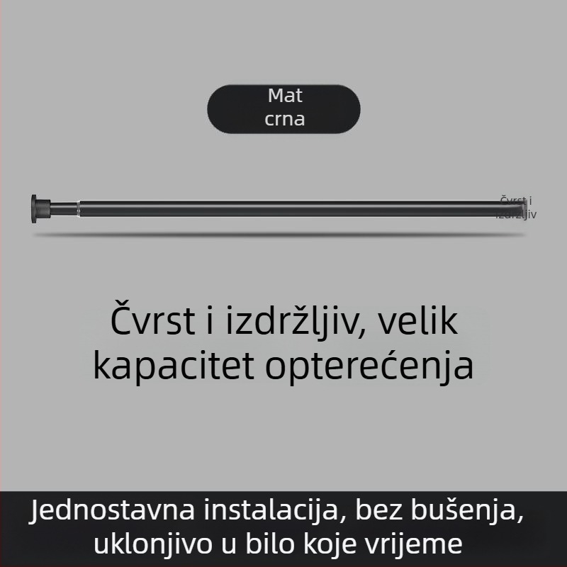 Bez bušenja, izvlačna šipka za zavjese za balkon i kupaonicu, unutarnja šipka za sušenje odjeće