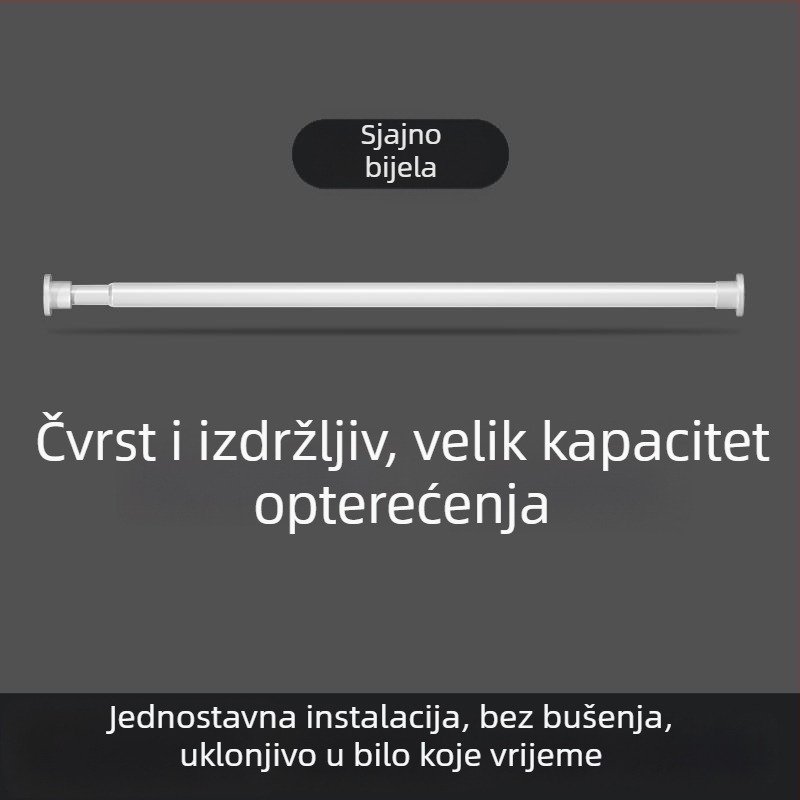 Bez bušenja, izvlačna šipka za zavjese za balkon i kupaonicu, unutarnja šipka za sušenje odjeće