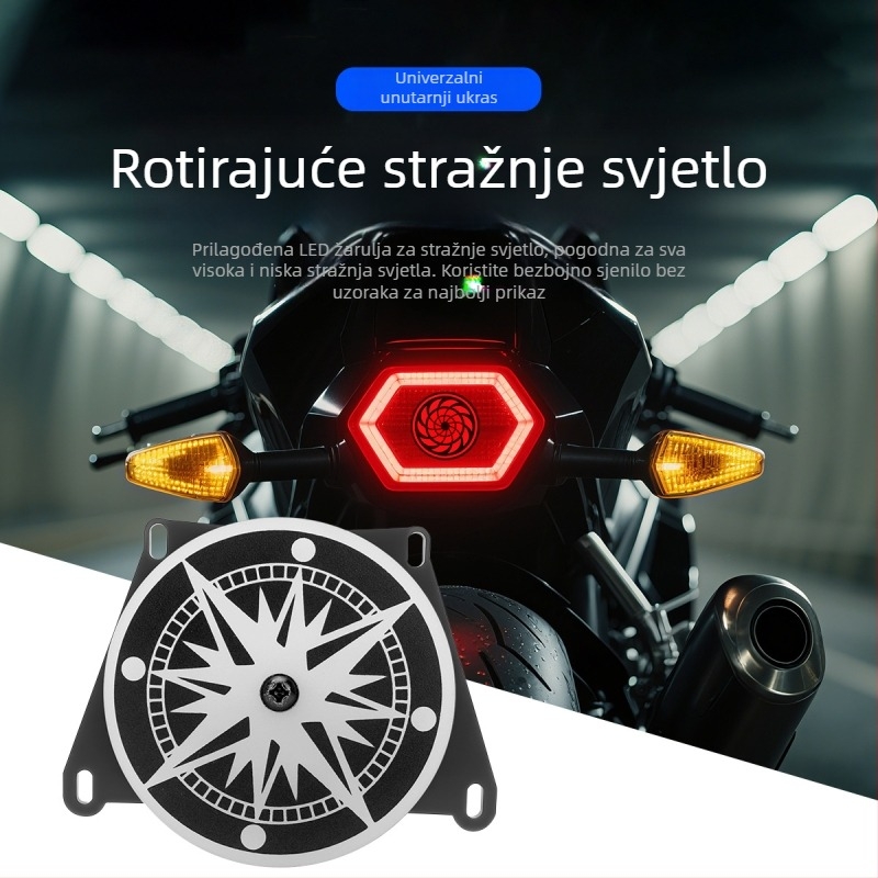 (2,5–3 inča) Rotirajuće LED svjetlo za motocikl s RGB unutarnjom lećom i integriranim stražnjim svjetlom