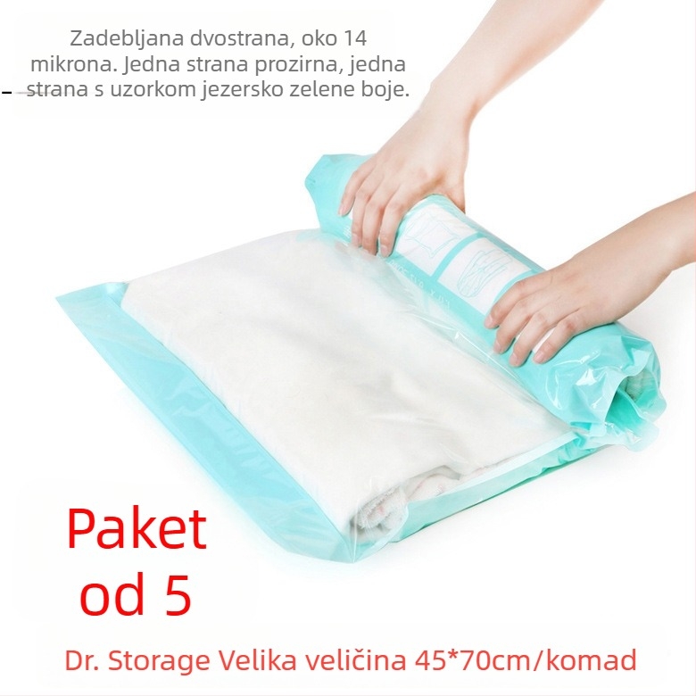 DR.STORAGE 6-dijelni set vakuum vreća za odjeću, vodootporni, prenosni, rolni dizajn