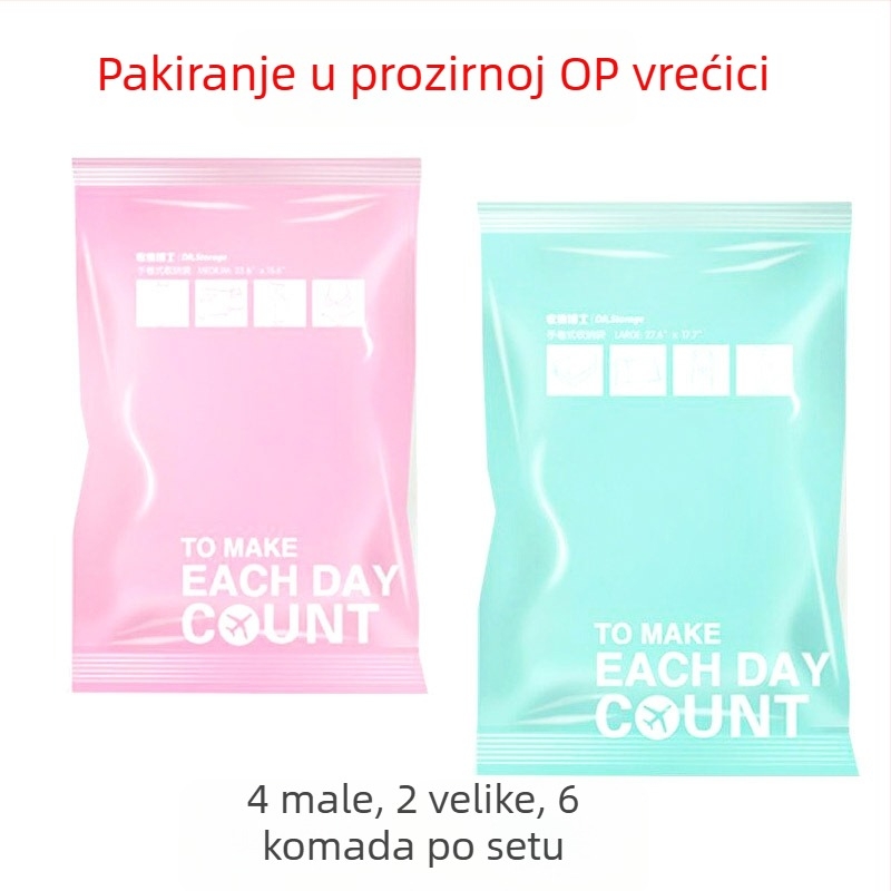 DR.STORAGE 6-dijelni set vakuum vreća za odjeću, vodootporni, prenosni, rolni dizajn