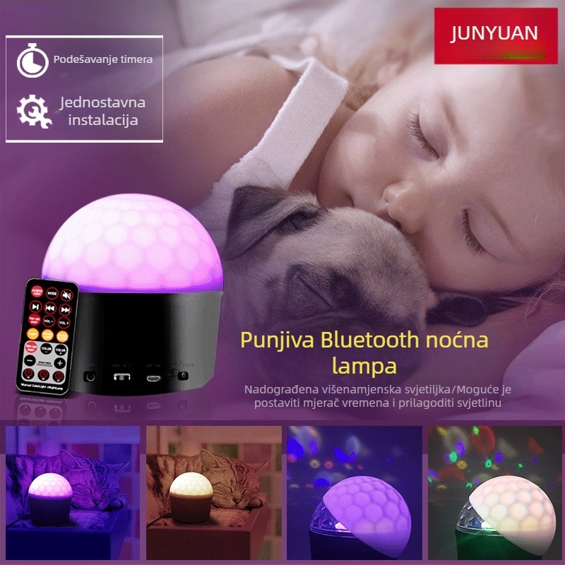 Projektor mjeseca i zvjezdanog neba, Bluetooth noćna lampica, glasovno upravljanje, rotirajuća oceanska atmosfera, poklon za rođendan