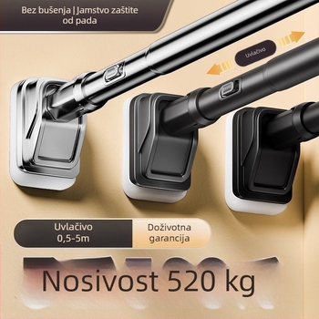 Telescopic rod za sušenje odjeće, za balkon i kupaonicu, rod za vješanje u garderobi i za zavjese, pojačana verzija