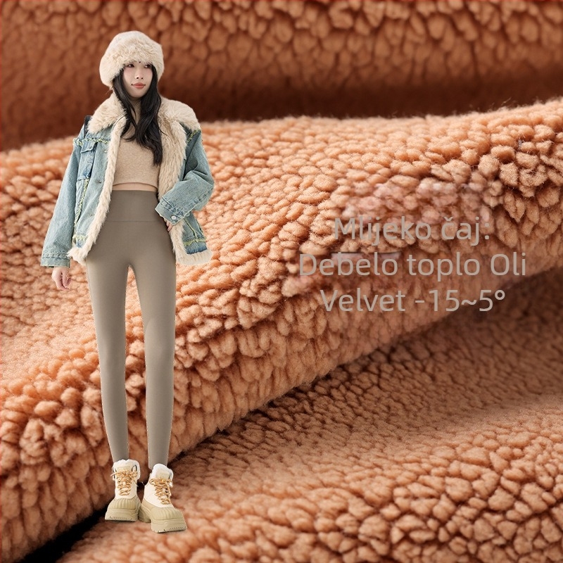 Ženske hlače Sharkskin s flis podstavom za jesen-zimu, debele, visokim strukom i učinkom podizanja stražnjice, plus veličina, Barbie stil