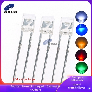 234 prozirne LED perle plava, crvena, žuta i bijela, kvadratne 2×3×4 mm