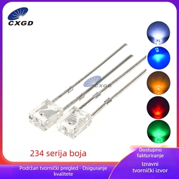 234 prozirne LED perle plava, crvena, žuta i bijela, kvadratne 2×3×4 mm