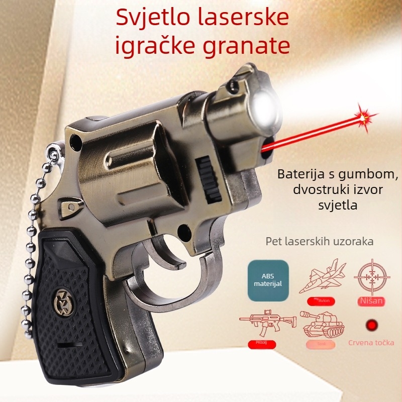 Nova šest u jedan pištolj s LED svjetlom, laserom i infracrvenim zrakom — višenamjenska školska igračka