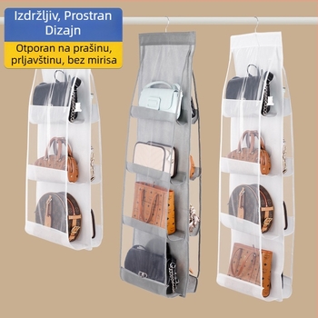 Vješena torba za pohranu, dvostrano prozirna, od netkanog materijala, izdržljiv organizator ormara za spavaću sobu, zaštita od prašine