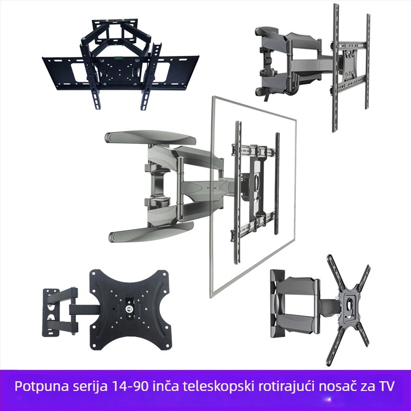 Univerzalni zidni nosač za televizor 40–80 inča, teleskopski, s rotacijom i podešavanjem gore-dolje/lijevo-desno