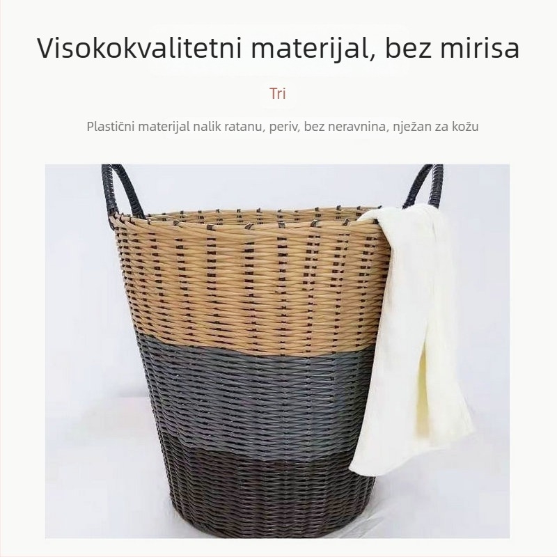 Plastični pleteni koš za rublje za prljavu odjeću
