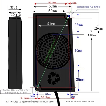 ERQU Pojačalo i Kućište Zvučnika, 12060, USB 5V Napajanje, Multimedijalni Zvučnik 8Ω/4Ω 3W