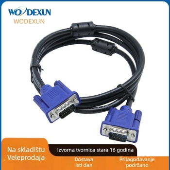 VGA kabel, 15-pinski, bakarno jezgro, duljina 1,5–10 m, za računalo, monitor, TV ili projektor