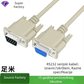 DB9 RS232 serijski kabel, duljine 1,5 m, muški–ženski, za PC, monitor, projektor, set-top box