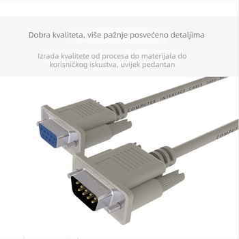 DB9 RS232 serijski kabel, duljine 1,5 m, muški–ženski, za PC, monitor, projektor, set-top box