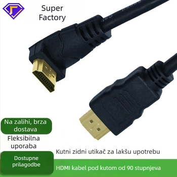 HDMI kabel s 90° kutem za TV, PC i monitor – 4K kabel za prijenos podataka