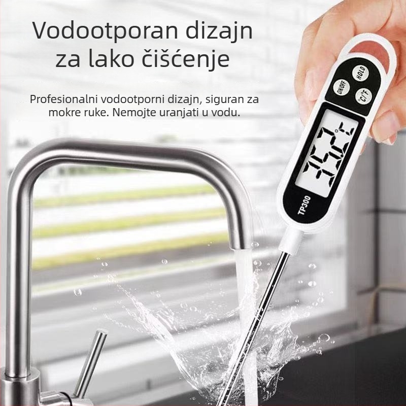 Kućni termometar za hranu visoke preciznosti, sondu tip, za kuhinju, pečenje i prženje; mjeri temperature vode, mlijeka i ulja; vrtna dekoracija
