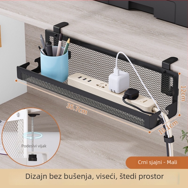 Stolni organizator za upravljanje kabelima i pohranu, organizator utičnice bez bušenja, košarica za pohranu na stolu