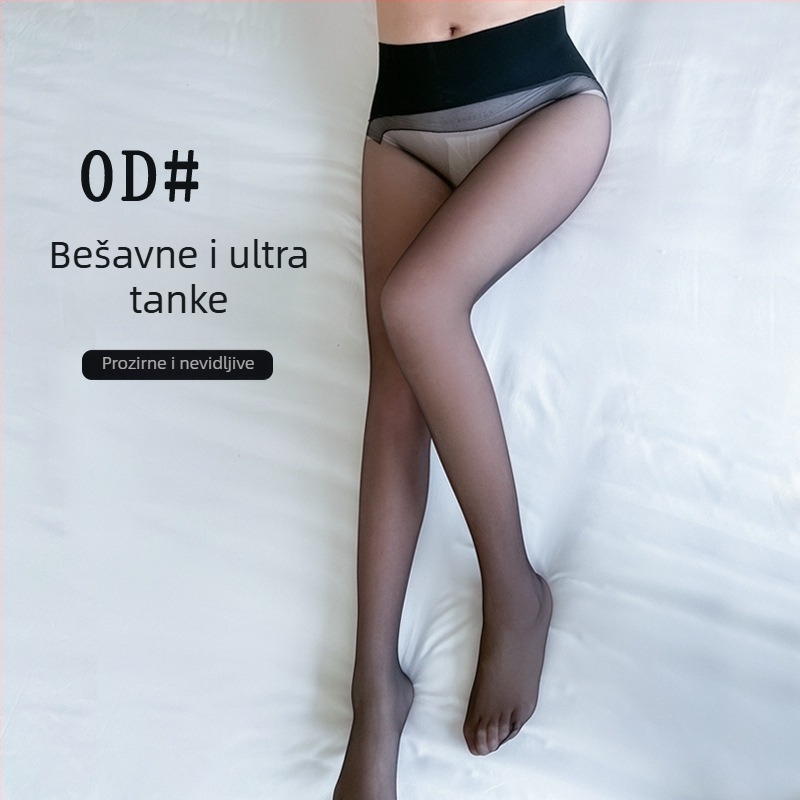 0D Crne ženske pantyhose, ultra tanke za ljeto, anti-zakačavanje, visoka prozirnost, za noćne klubove, ne skliznu dolje