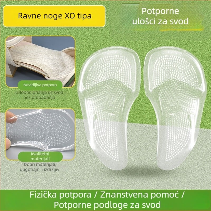 Silikonska potpora luka stopala - prozirna protuklizna uložak, ortopedska podrška luka za muškarce i žene